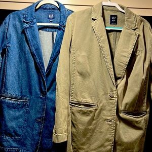 To cotton Blazers from gap. Denim medium beige, medium tall.